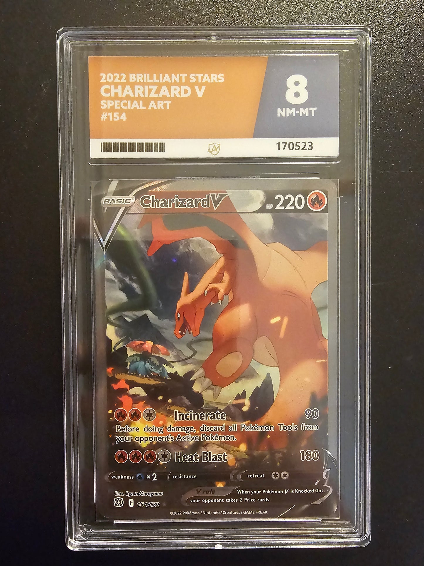 2022 Pokemon Sword & Shield - Brilliant Stars - Full Art - Charizard V #154 Ace 8