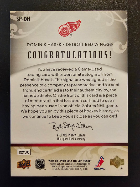 2007-08 Upper Deck The Cup - Signature Patches - Dominik Hasek #SP-DH /25