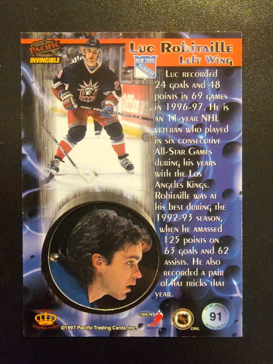1997-98 Pacific Invincible - Copper - Luc Robitaille #91
