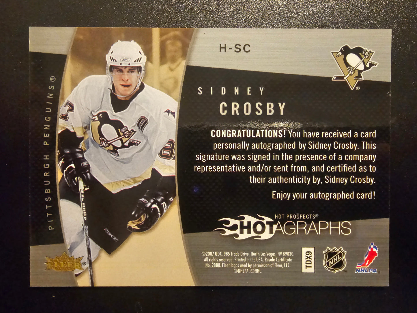 2006-07 Fleer Hot Prospects - Hotagraphs - Sidney Crosby #H-SC