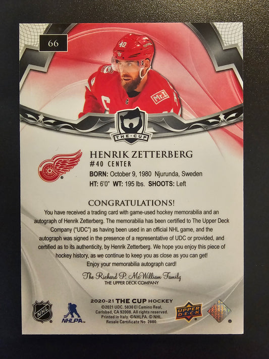 2020-21 Upper Deck The Cup - Red Foil - Henrik Zetterberg #66 /4