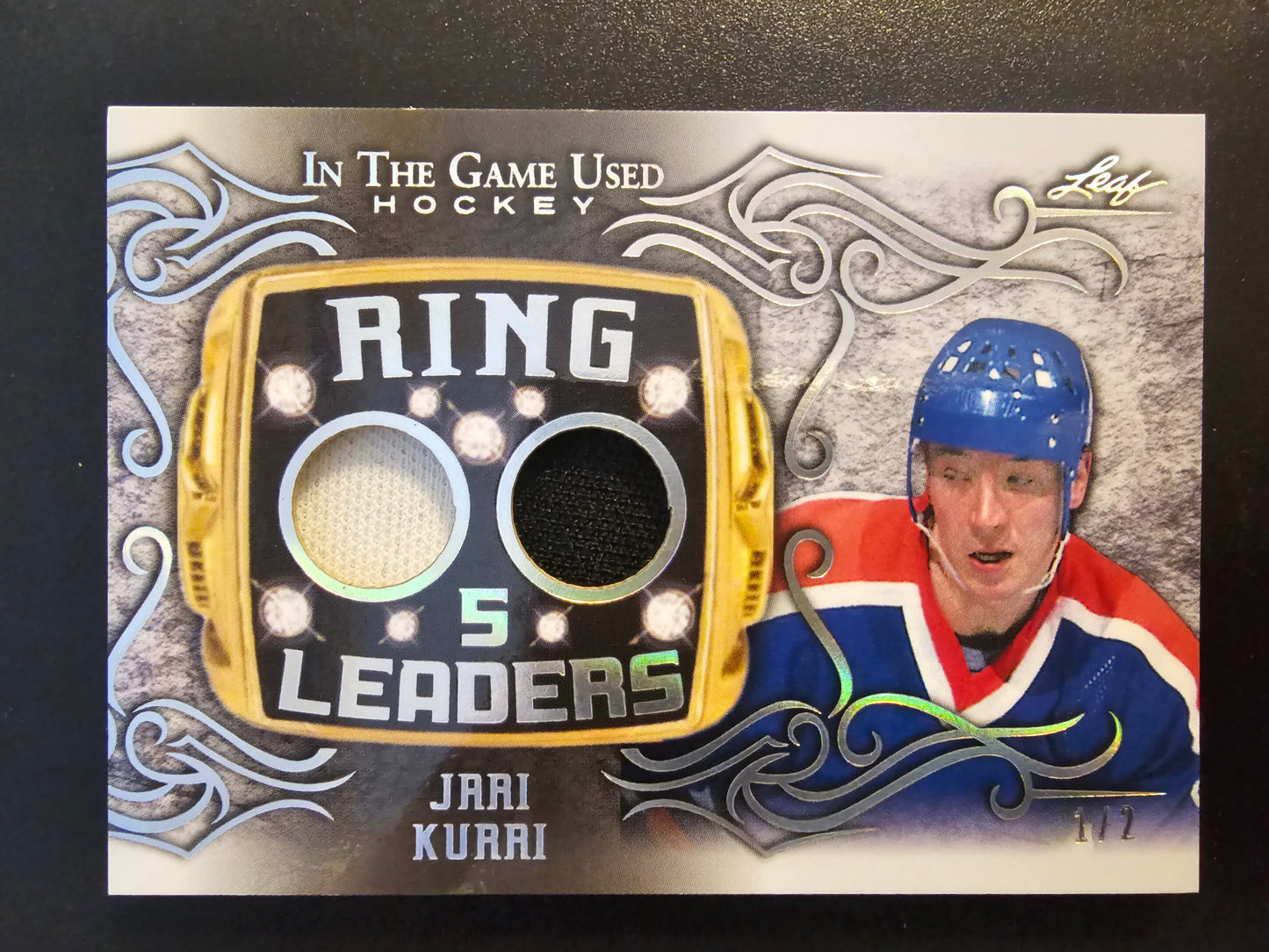 2020-21 Leaf In the Game Used - Ring Leaders Relics - Silver - Jari Kurri #RL-14 /2