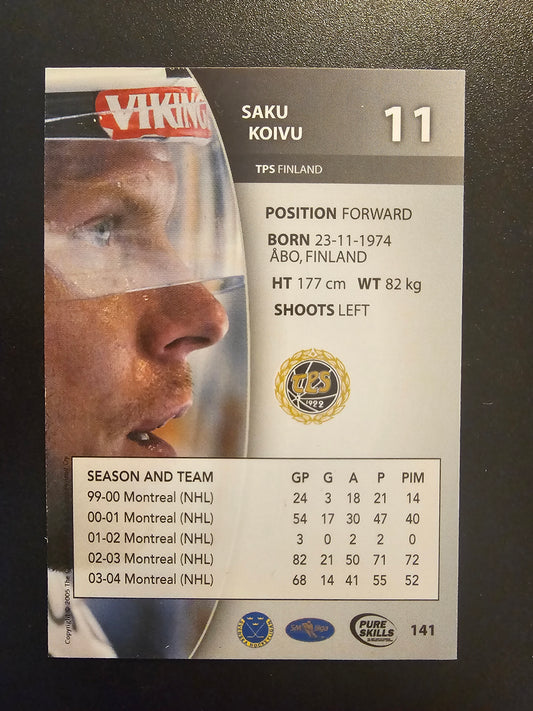 2004-05 Card Cabinet SHL Elite Pure Skills - Gold - Saku Koivu #141 /100