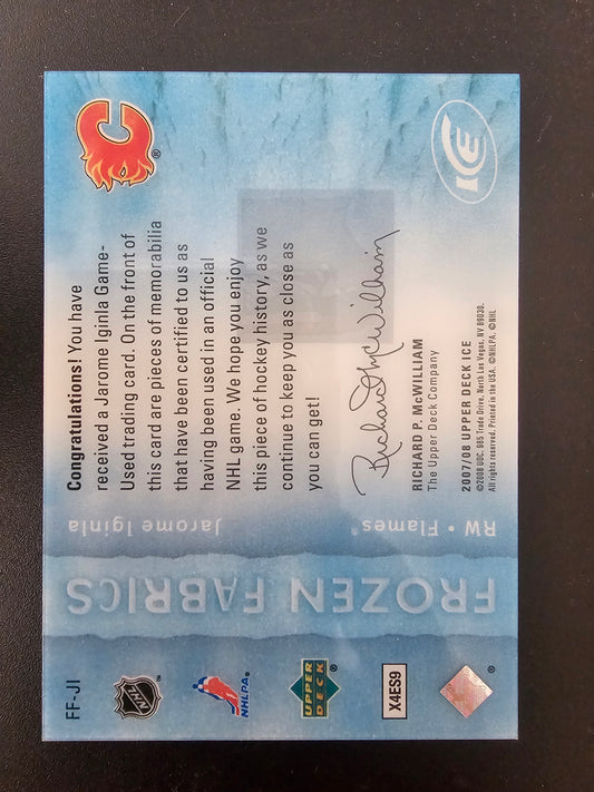 2007-08 Upper Deck Ice - Frozen Fabrics - Patch - Jarome Iginla #FF-JI /25