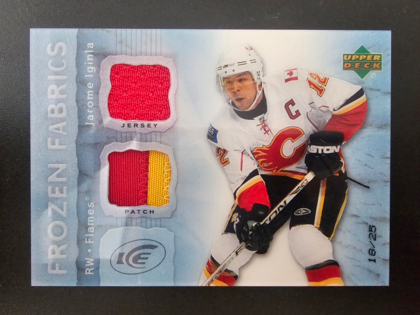 2007-08 Upper Deck Ice - Frozen Fabrics - Patch - Jarome Iginla #FF-JI /25