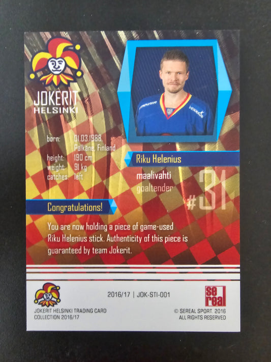 2016-17 Cereal Jokerit Stick - Riku Helenius #JOK-STI-001 /50