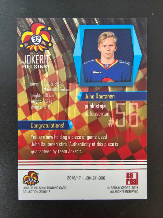 2016-17 Cereal Jokerit Stick - Juho Rautanen #JOK-STI-008 /50