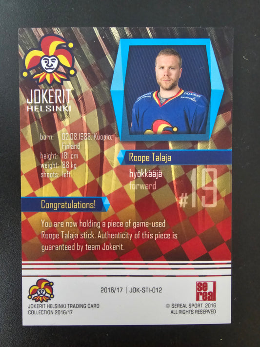 2016-17 Cereal Jokerit Stick - Roope Talaja #JOK-STI-012 /50