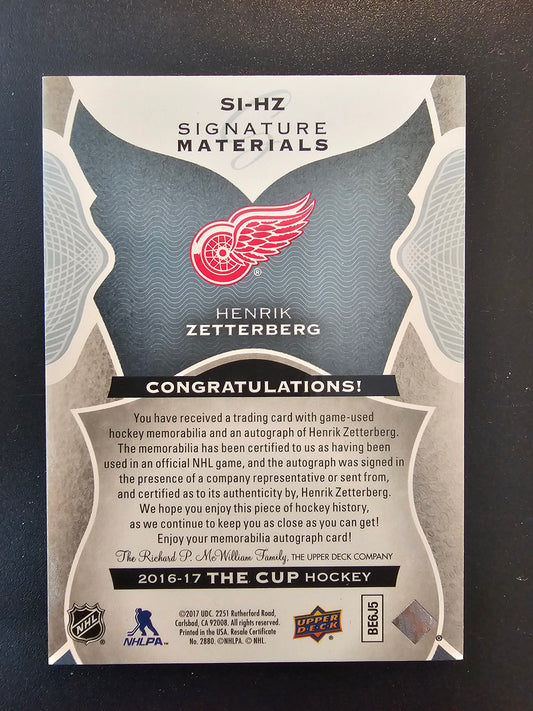 2016-17 Upper Deck The Cup - Signature Materials - Henrik Zetterberg #SI-HZ /99