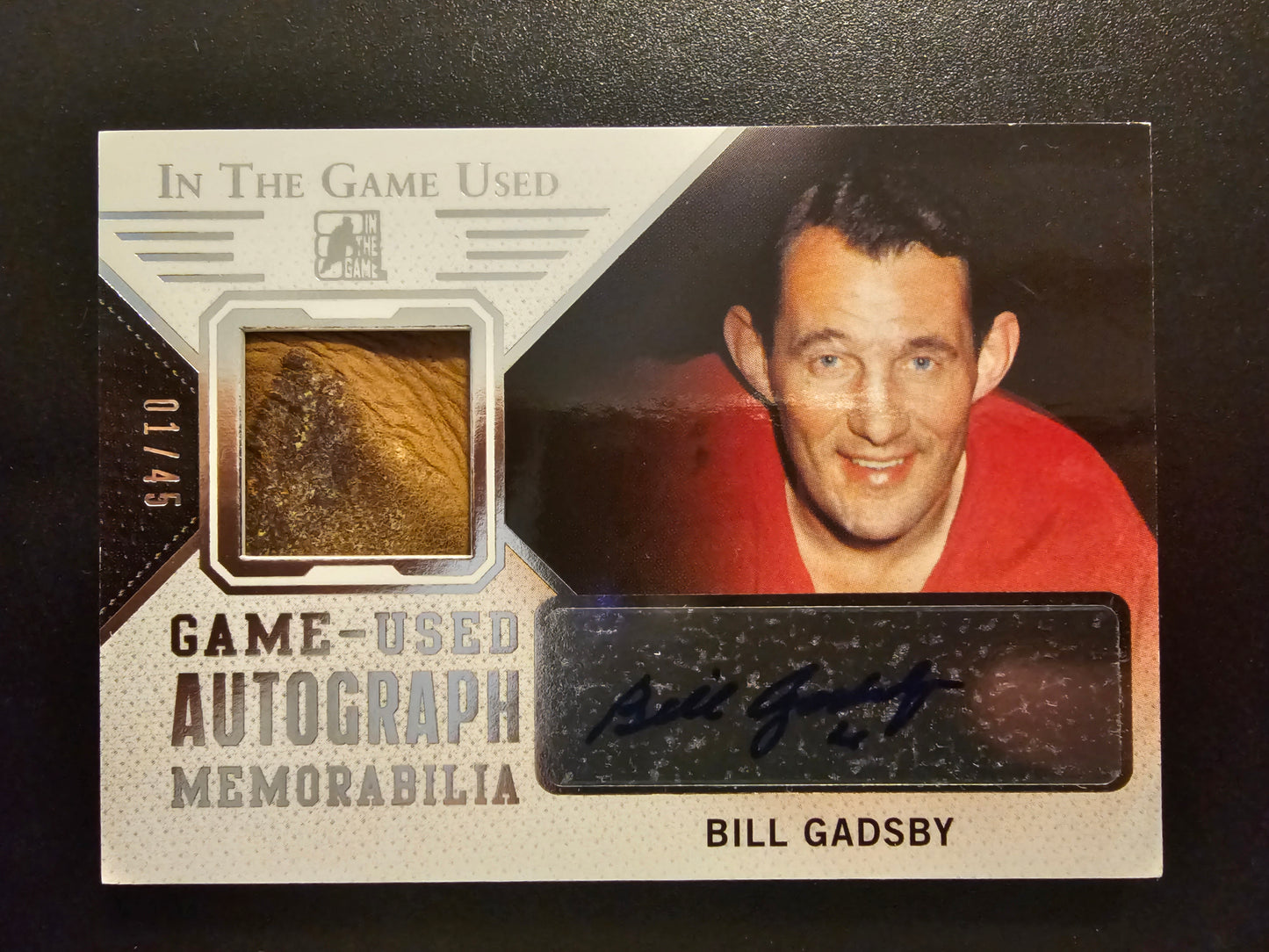2014-15 In the Game Used - Autograph Memorabilia - Silver - Bill Gadsby #GUA-BG1 /45