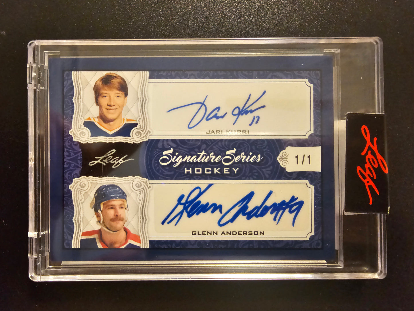 2021-22 Leaf Signature Series - Dual Signatures - Dark Blue - Jari Kurri / Glenn Anderson #SSD-06 1of1