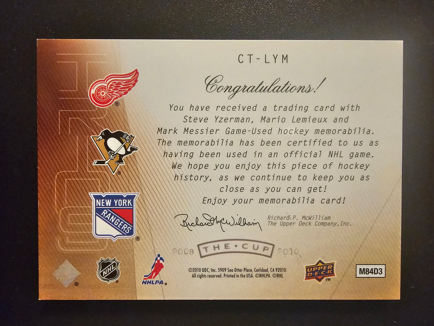 2009-10 Upper Deck The Cup - Cup Trios - Steve Yzerman / Mario Lemieux / Mark Messier CT-LYM /25