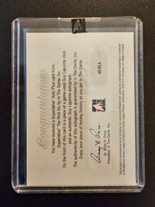 2013 In the Game Superlative The First Six - Superlative Auto Plus - Guy Lapointe #AP-GLA