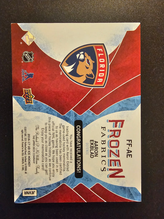 2016-17 Upper Deck Ice - Frozen Fabrics - Red - Aaron Ekblad #FF-AE /20