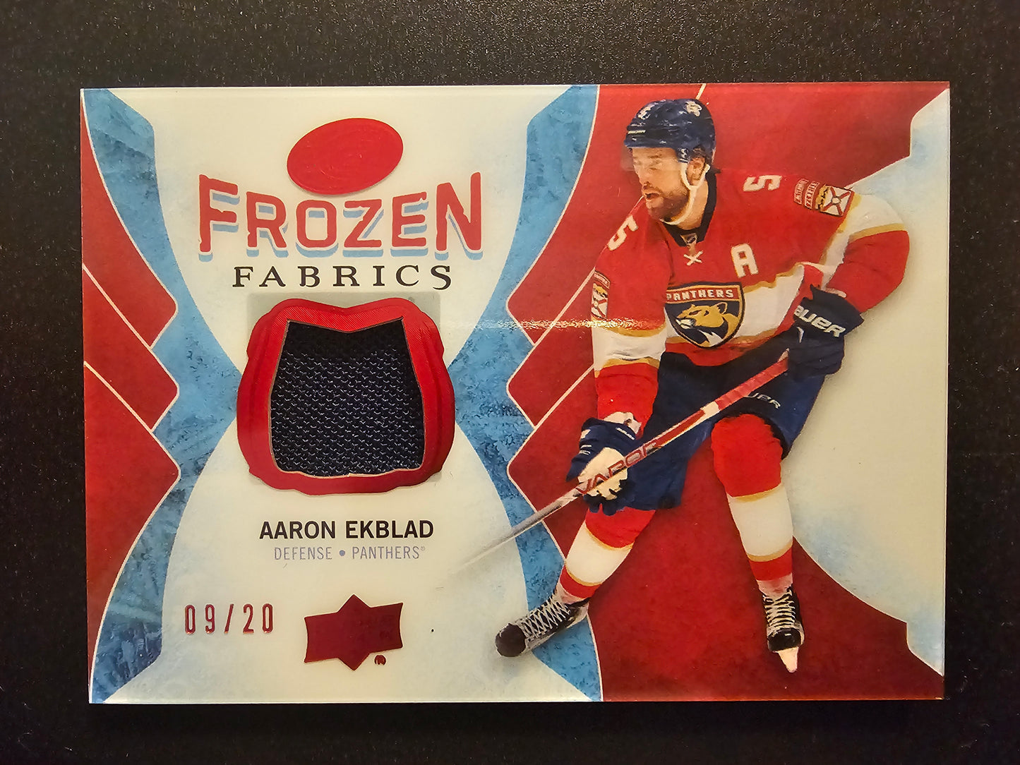 2016-17 Upper Deck Ice - Frozen Fabrics - Red - Aaron Ekblad #FF-AE /20