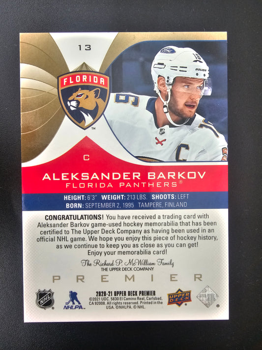2020-21 Upper Deck Premier - Fight Strap - Aleksander Barkov #13 /5