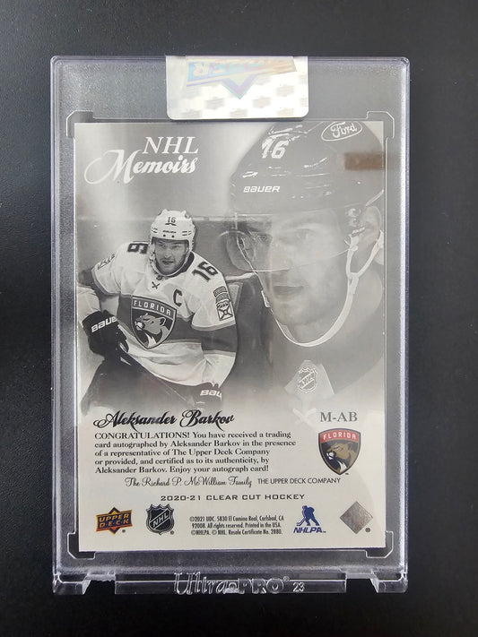 2020-21 Upper Deck Clear Cut - NHL Memoirs Autographs - Aleksander Barkov #M-AB