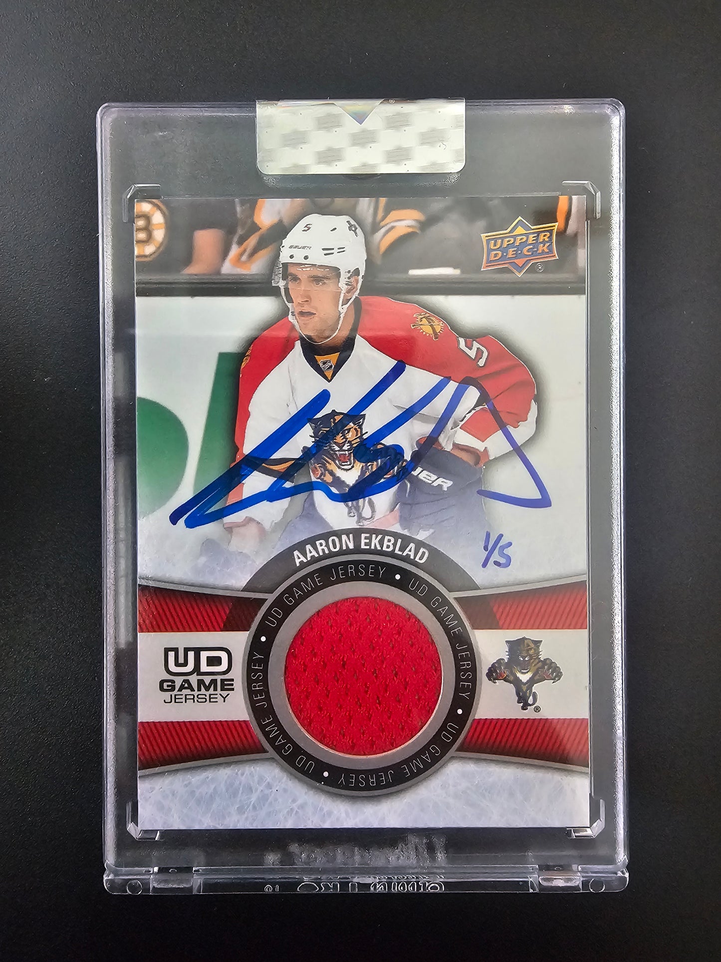 2019-20 Upper Deck Buybacks - Autographed Buybacks - Aaron Ekblad 2015-16 Upper Deck Patch Auto /5