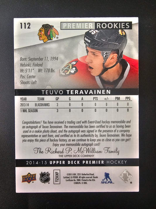2014-15 Upper Deck Premier - Acetate Rookie Auto-Patch - Teuvo Teravainen #112 /299 RC