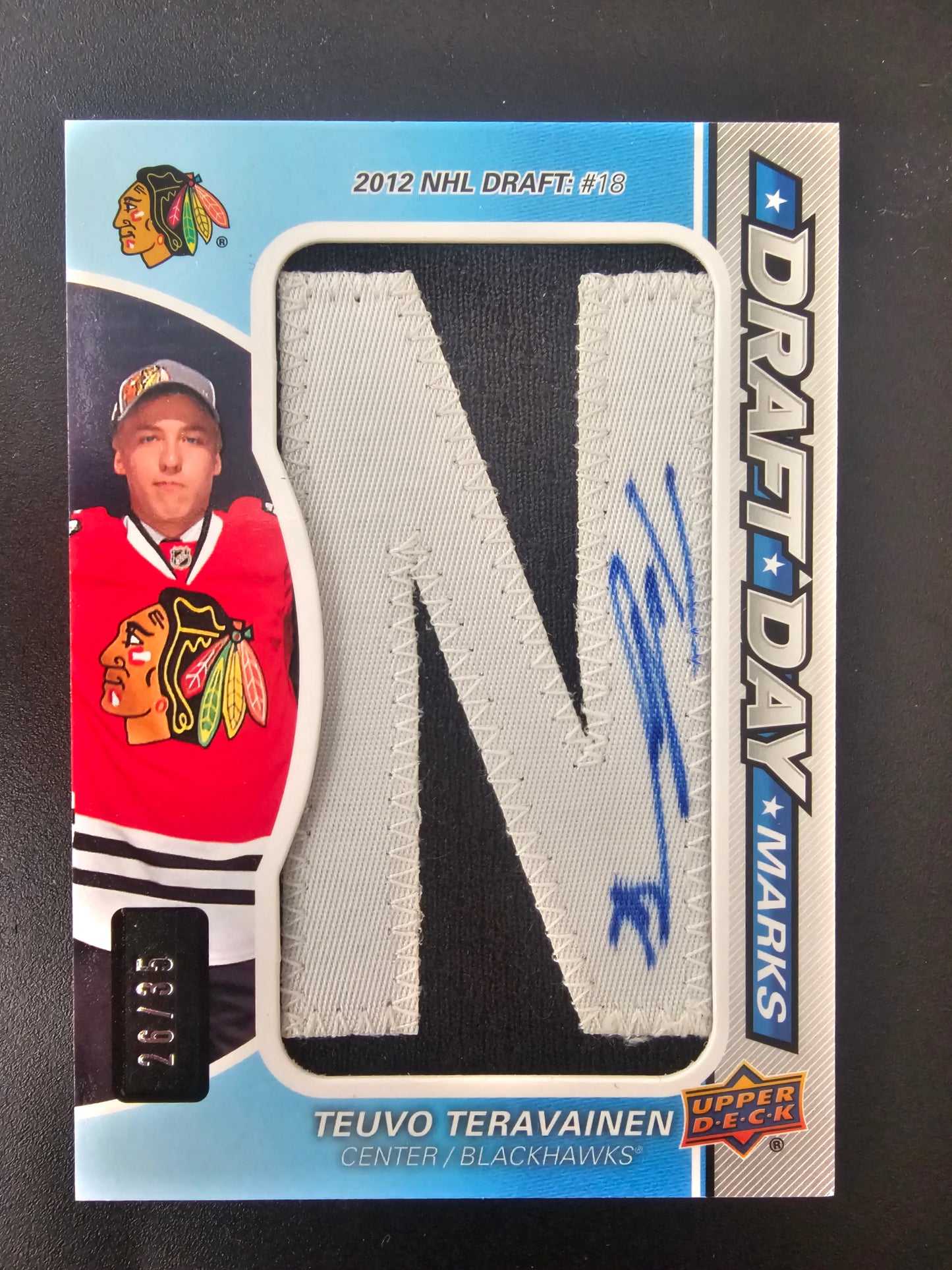 2013-14 Upper Deck SP Game Used Edition - Draft Day Marks "N" - Teuvo Teravainen #DDM-TV /35 PRC