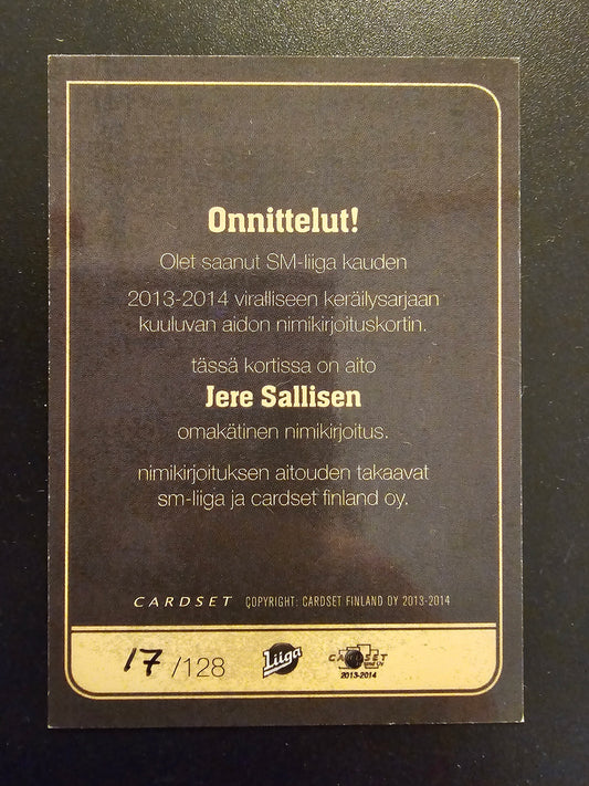 2013-14 Cardset Signature - Jere Sallinen /128