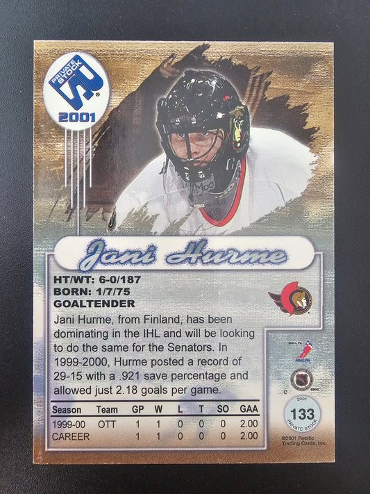 2000-01 Pacific Private Stock - Silver - Jani Hurme #133 /120 RC