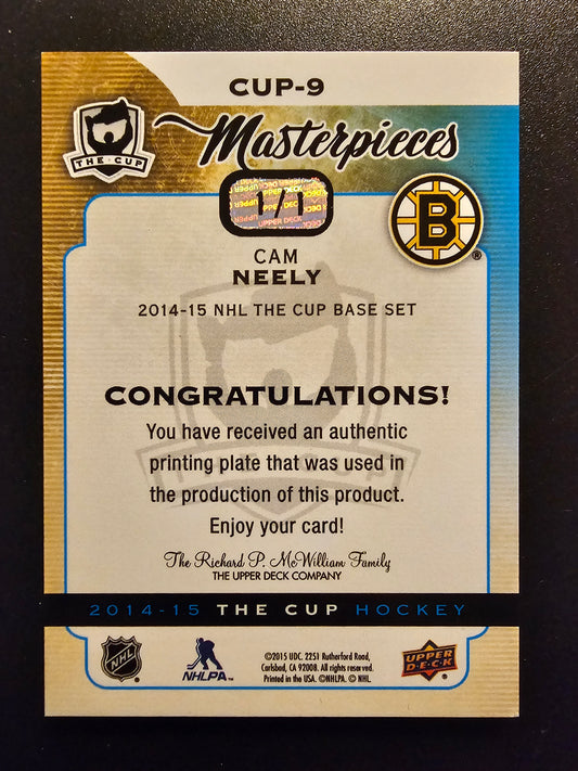 2014-15 Upper Deck The Cup - Masterpieces Cyan Printing Plate - Cam Neely #CUP-9 1of1