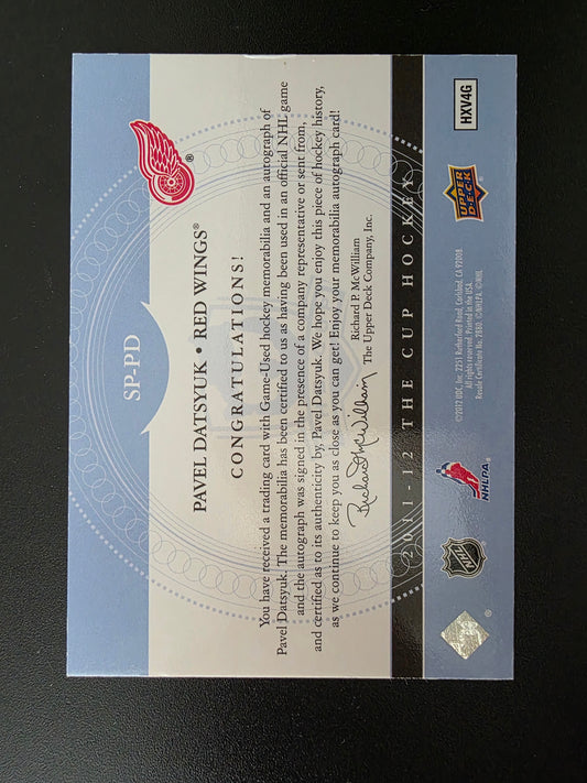 2011-12 Upper Deck The Cup - Signature Patches - Pavel Datsyuk #SP-PD /75