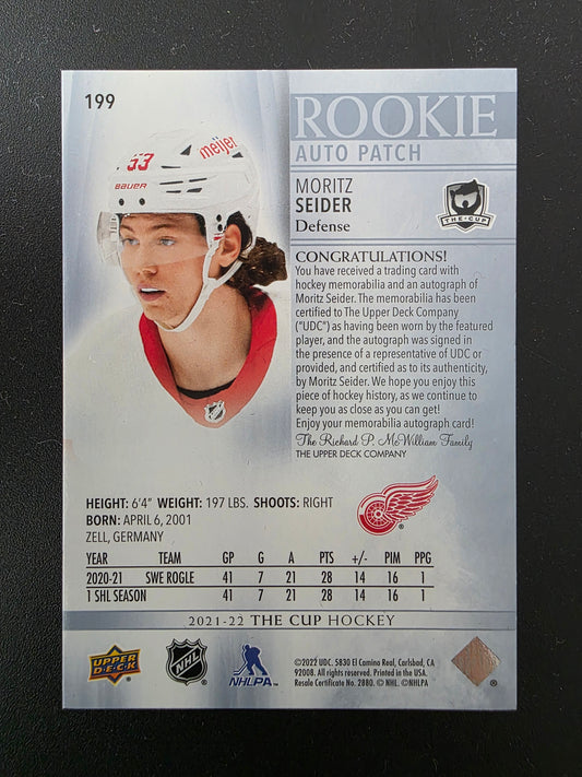 2021-22 Upper Deck The Cup RPA - Moritz Seider #199 /99 RC