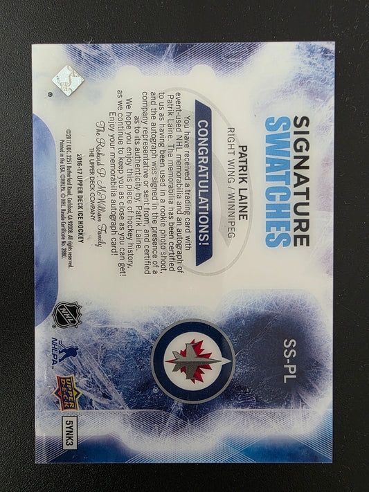 2016-17 Upper Deck Ice - Signature Swatches - Patrik Laine #SS-PL RY
