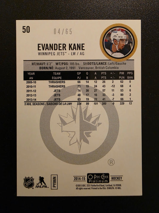 2014-15 Upper Deck OPC Platinum - Blue Cubes - Evander Kane #50 /65