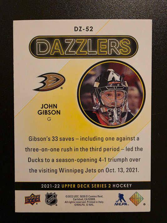 2021-22 Upper Deck Series 2 - Dazzlers - Orange - John Gibson #DZ-52