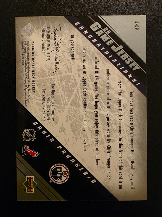 2005-06 Upper Deck - UD Game Jersey Series 1 - Chris Pronger #J-CP