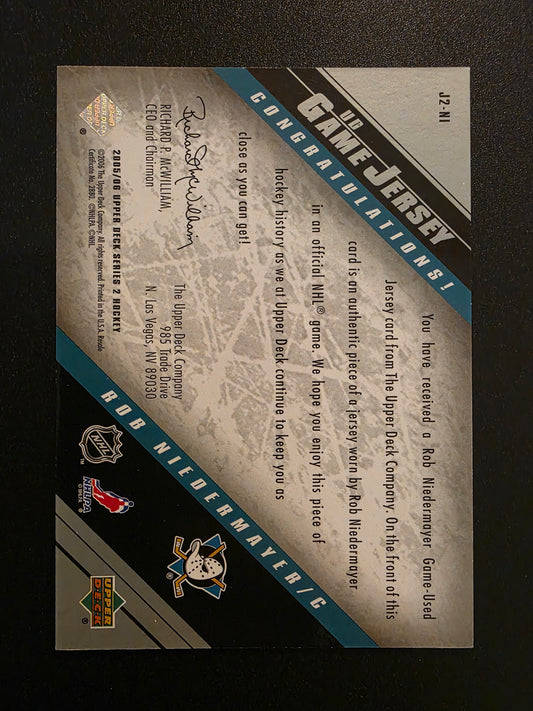 2005-06 Upper Deck - UD Game Jersey Series 2 - Rob Niedermayer #J2-NI