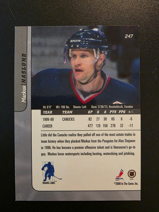 2000-01 In the Game Be A Player Signature Series - Bronze Chicago Sun-Times - Markus Naslund #247 /10