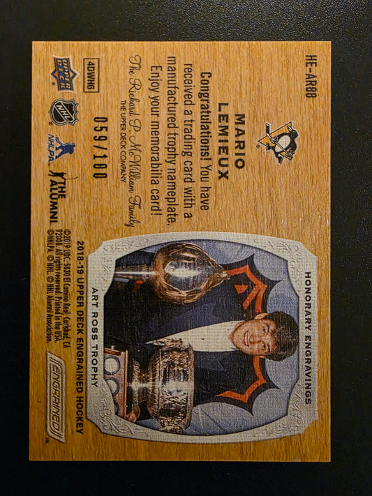 2019-20 Upper Deck Engrained - Honorary Engravings Manufactured Plate - Mario Lemieux #HE-AR88 /100