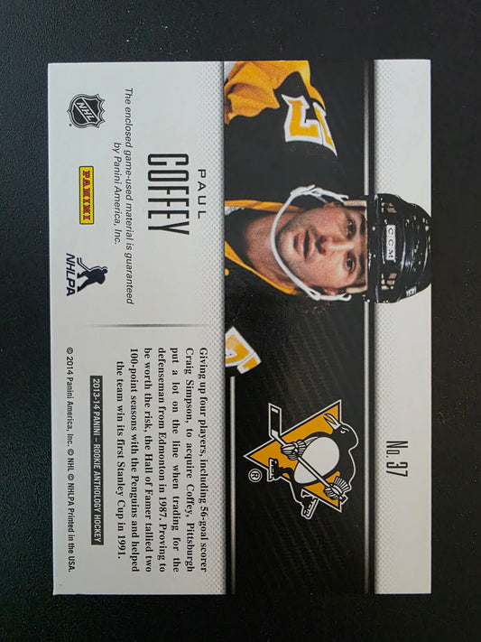 2013-14 Panini Rookie Anthology - Luxury Suite Memorabilia - Paul Coffey #37 /199