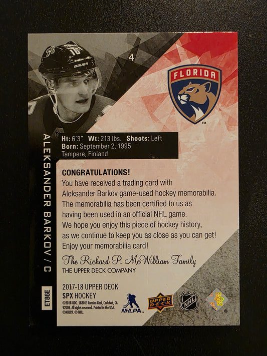 2017-18 Upper Deck SPx - Materials - Stars - Aleksander Barkov #4