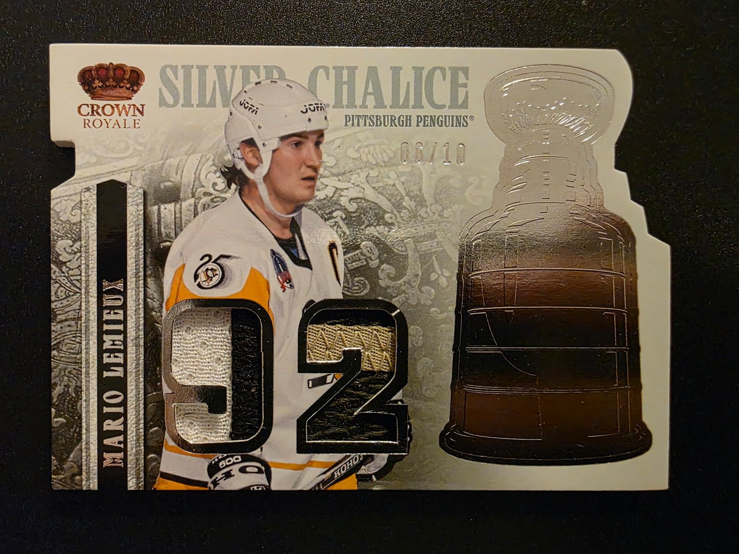 2013-14 Panini Crown Royale - Silver Chalice Materials - Patch - Mario Lemieux #SI-ML /10