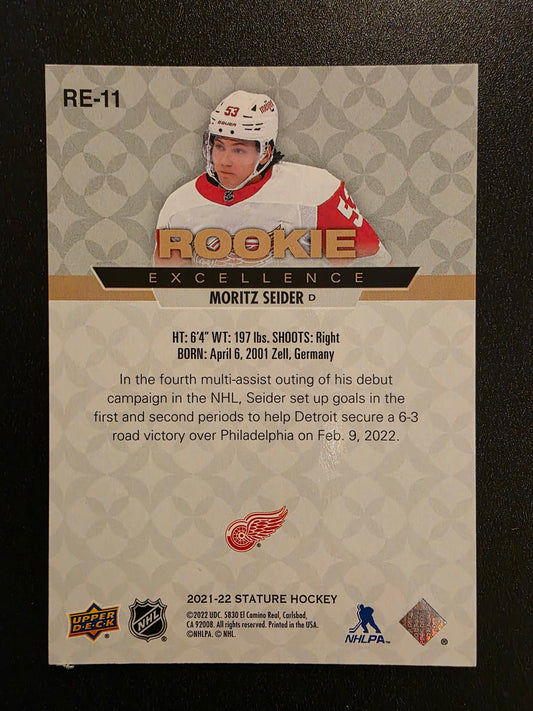 2021-22 Upper Deck Stature - Rookie Excellence - Green - Moritz Seider #RE-11 /125 RY