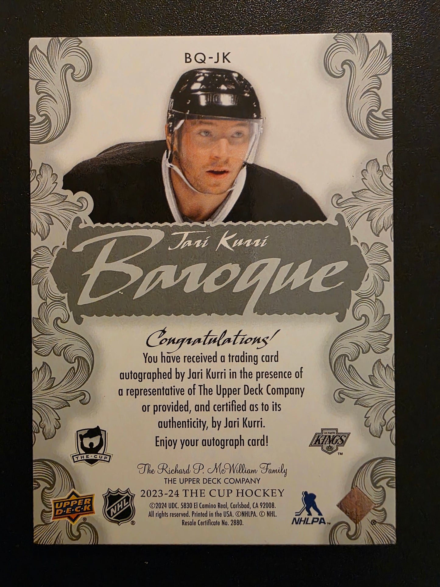 2023-24 Upper Deck The Cup - Baroque - Jari Kurri #BQ-JK