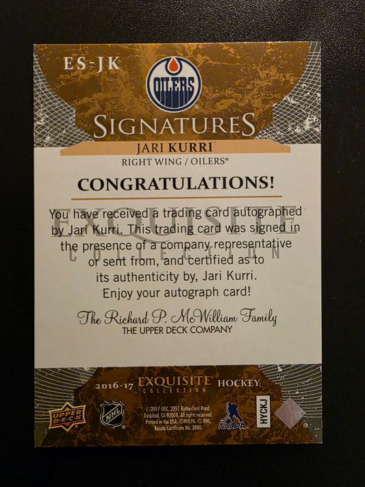 2016-17 Upper Deck Ice - Exquisite Signatures - Jari Kurri #ES-JK /125