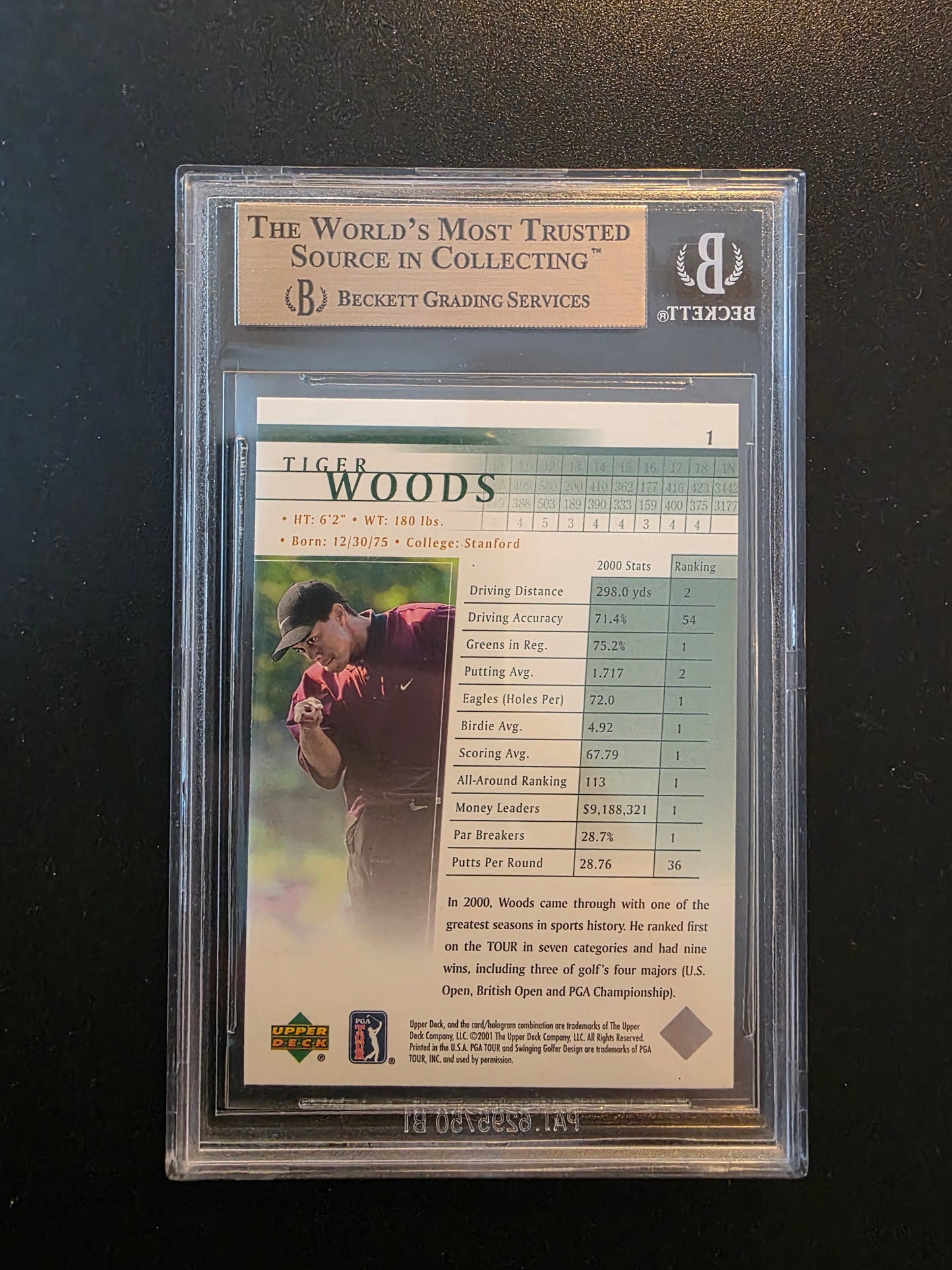 2001 Upper Deck - Tiger Woods #1 - BGS 9.5 True Gem RC