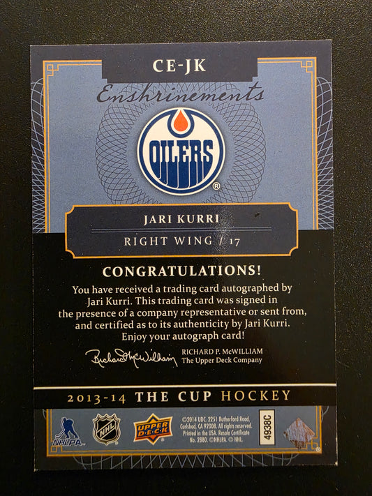 2013-14 Upper Deck The Cup - Enshrinements Jari Kurri #CE-JK /50