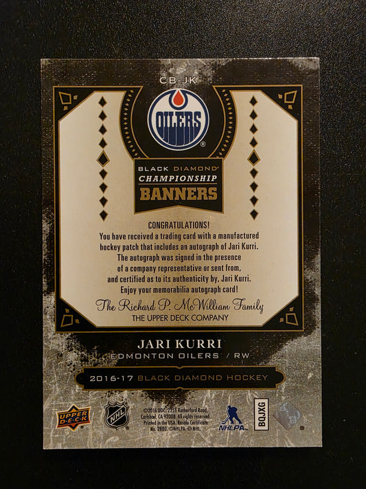 2016-17 Upper Deck Black Diamond - Championship Banners - Autographs - Jari Kurri #CB-JK /99