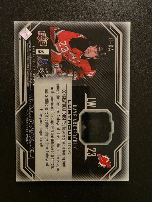 2016-17 UD Black - Lustrous INK - Dave Andreychuk #LI-DA /125