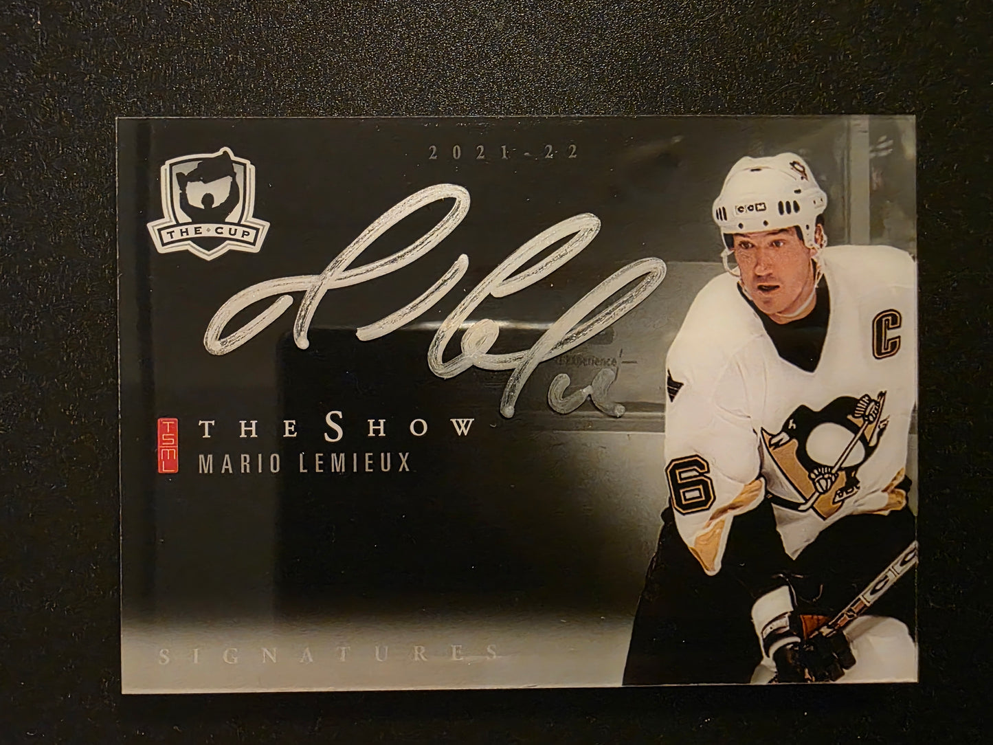 2021-22 Upper Deck The Cup - The Show - Black Autographs - Mario Lemieux #SB-12