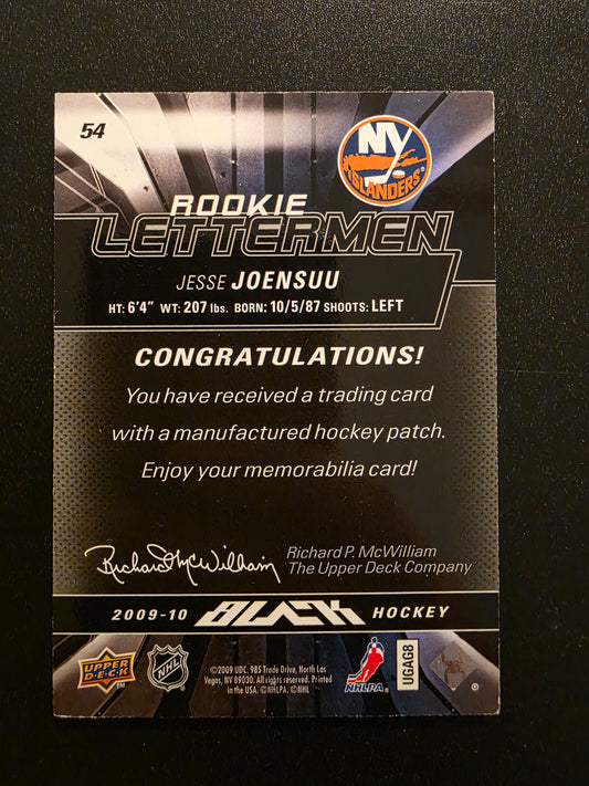 2009-10 Upper Deck UD Black - Rookie Lettermen "U"- Jesse Joensuu #54 /499 RC