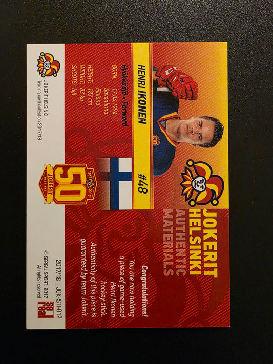 2017-18 Sereal Jokerit Stick - Henri Ikonen #JOK-STI-012 /50
