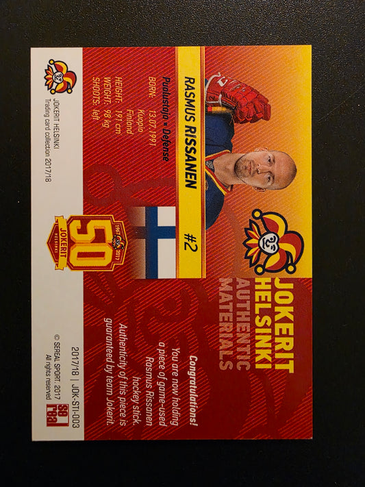 2017-18 Sereal Jokerit Stick - Rasmus Rissanen #JOK-STI-003 /50